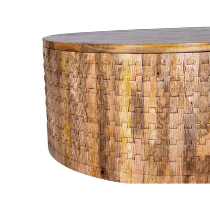 The Roi Round Centre Coffee Table With Storage | Mango Wood