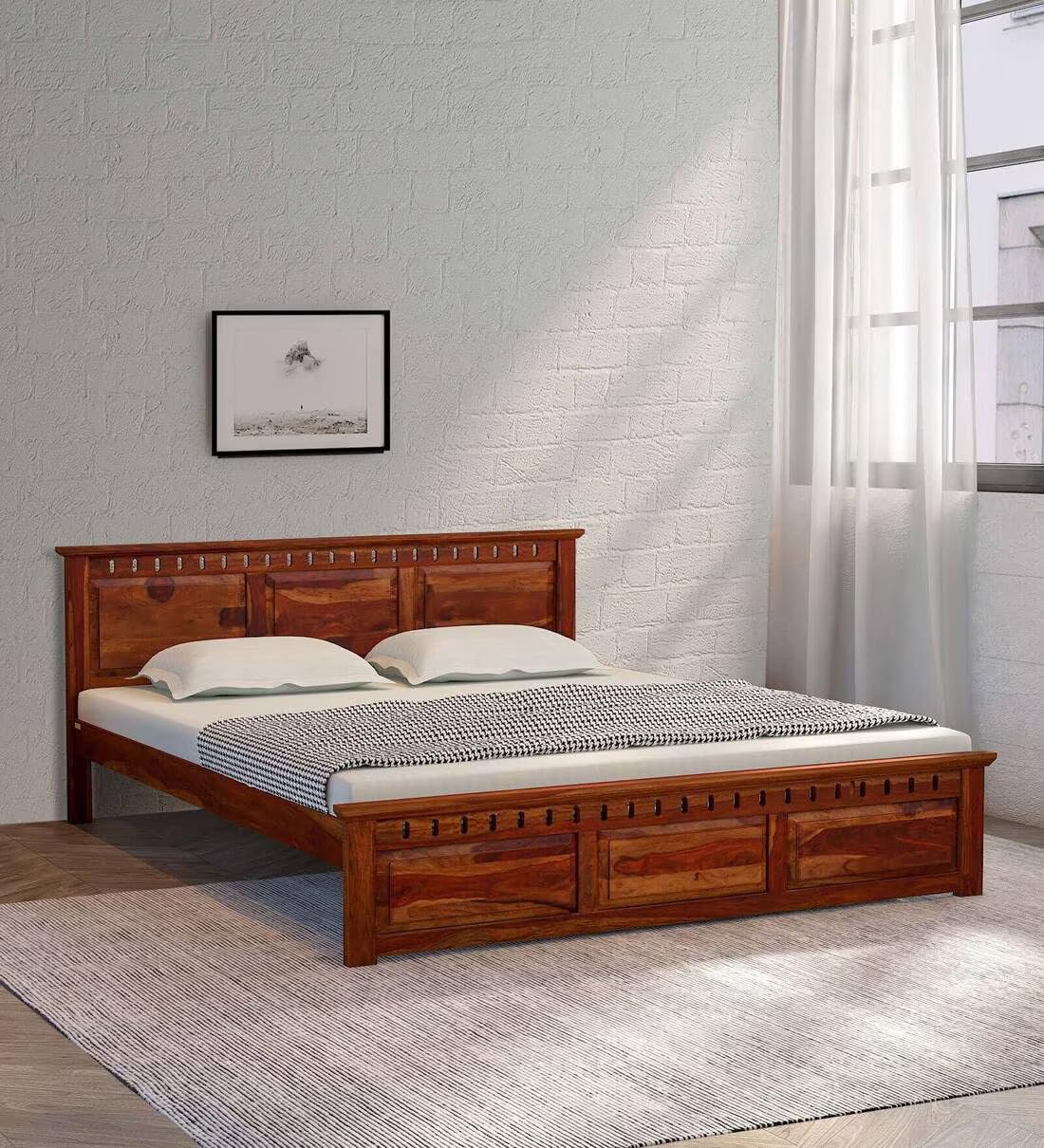 The Bastion Platform Bed | Sheesham Wood