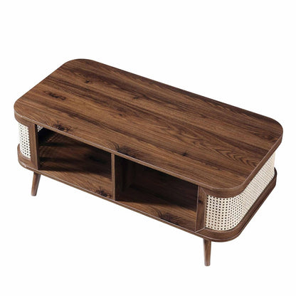 Rattan Center Coffee Table | Premium Sheesham Wood