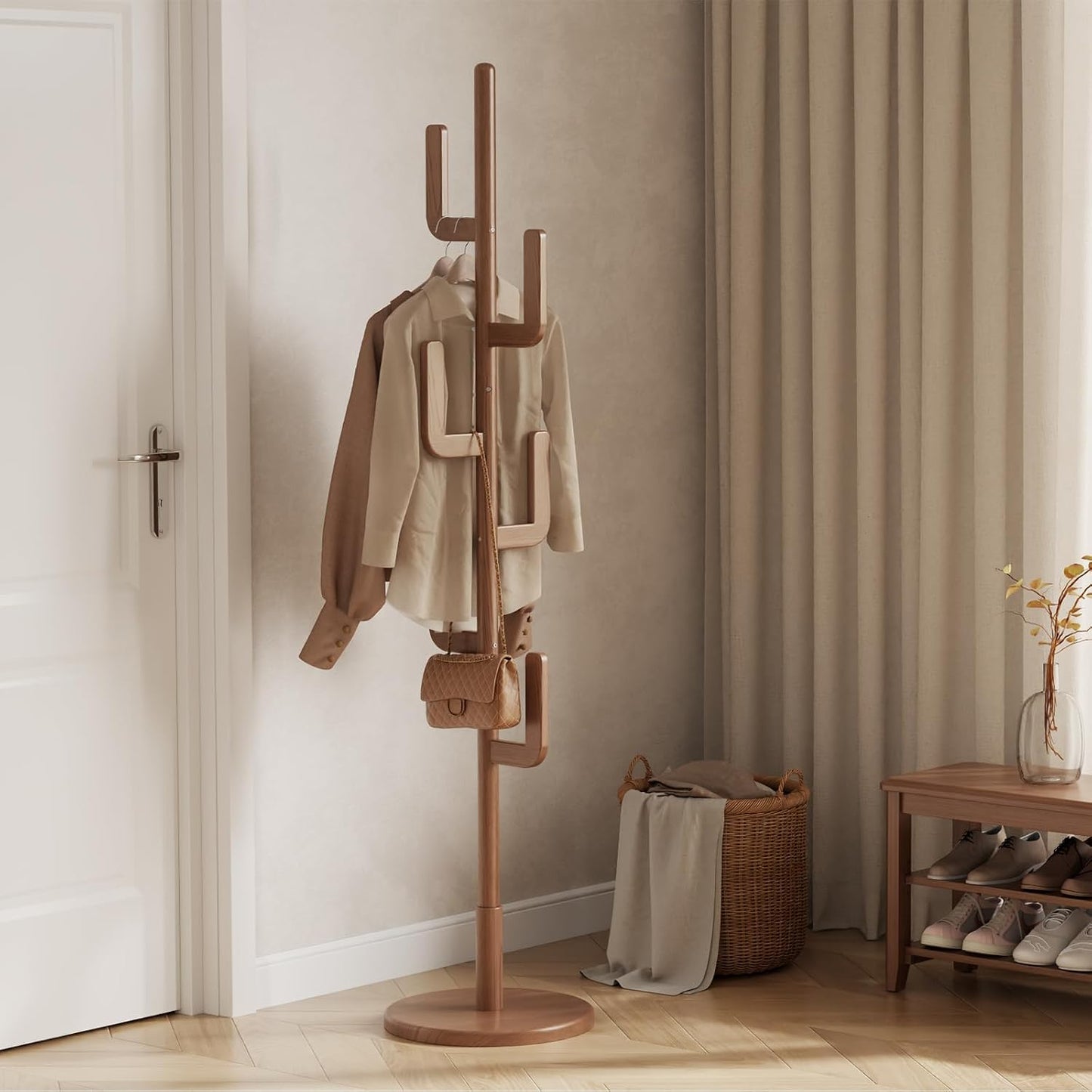 Cactus Coat Rack Stand | Pure Solid Wood