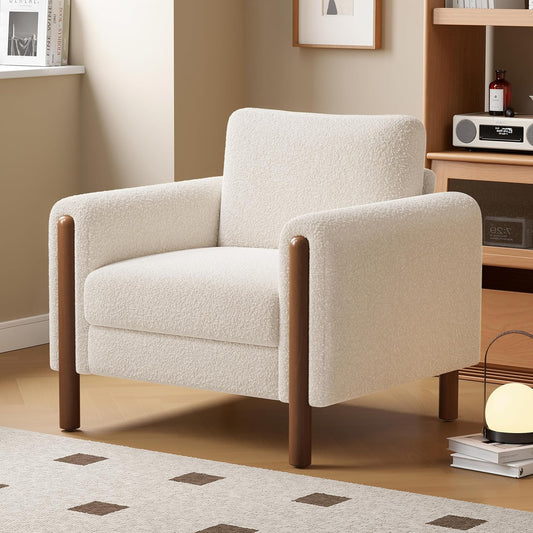 Dasha Accent Chair | White Boucle