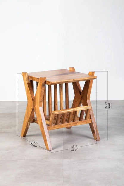 The Dune Ripple side Table | Acacia Wood