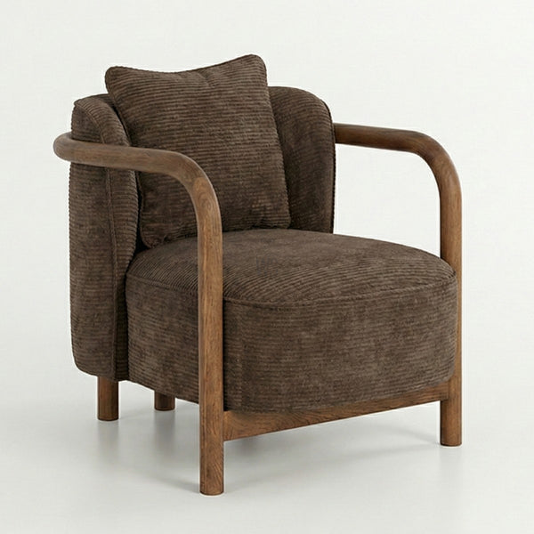 Nexus Modern Upholstered Arm Chair | Oak Wood