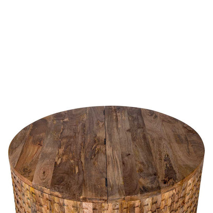 The Roi Round Centre Coffee Table With Storage | Mango Wood