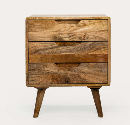 Hamburg Bedside Table 3 Drawer Premium Solid Wood Minimalist Furniture