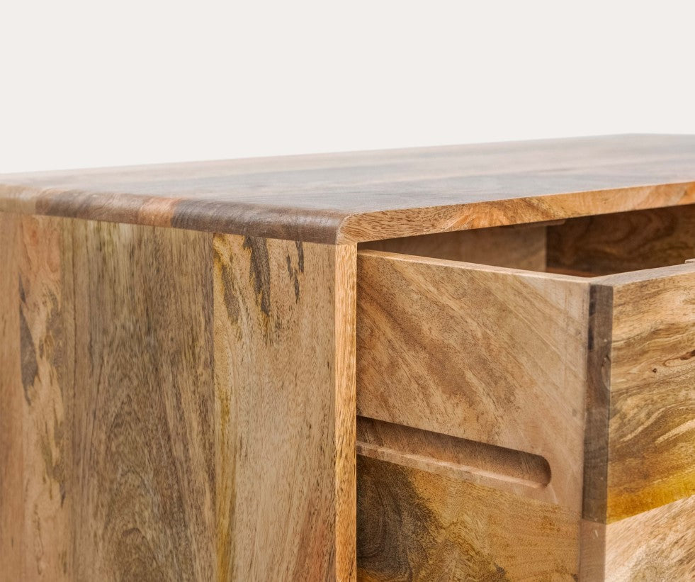 Hamburg Bedside Table 3 Drawer Premium Solid Wood Minimalist Furniture