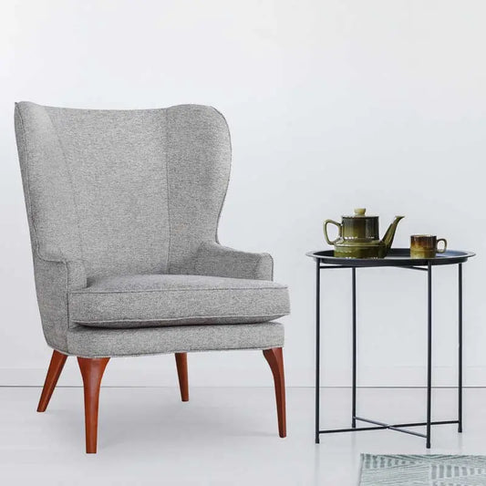 The Noble Gray Armchair | Premium Teak Wood