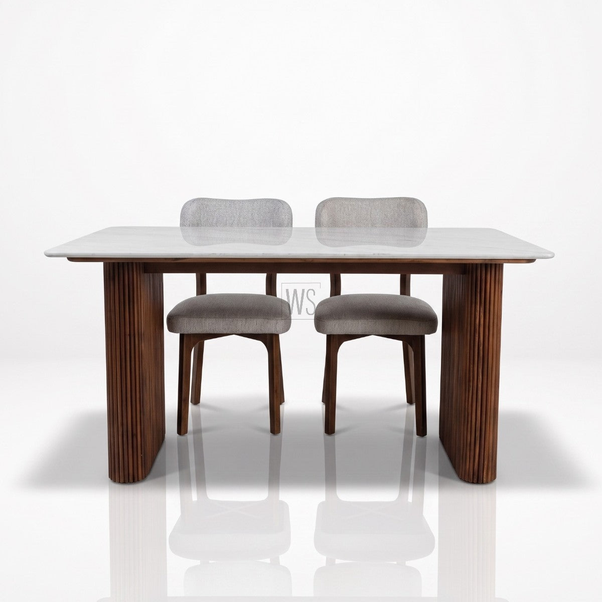 Brivana Marble Top 4 Seater Dining Set | Teak Wood