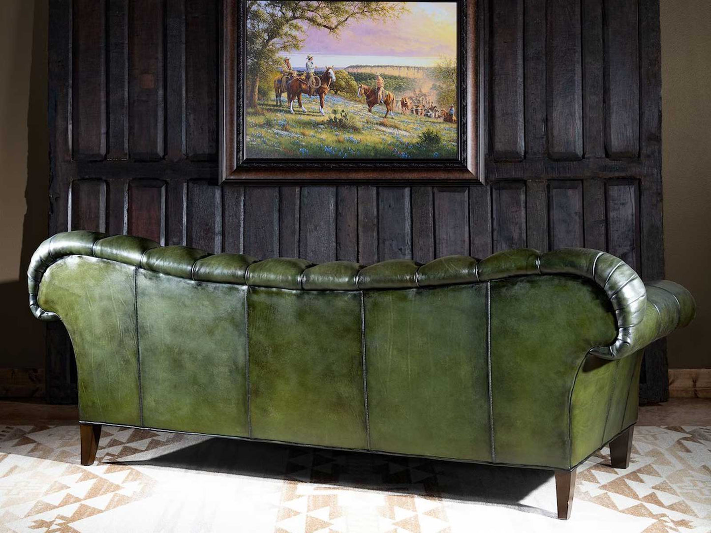 The Wexford Chesterfield Three Seater Sofa | Green | Genuine Leather