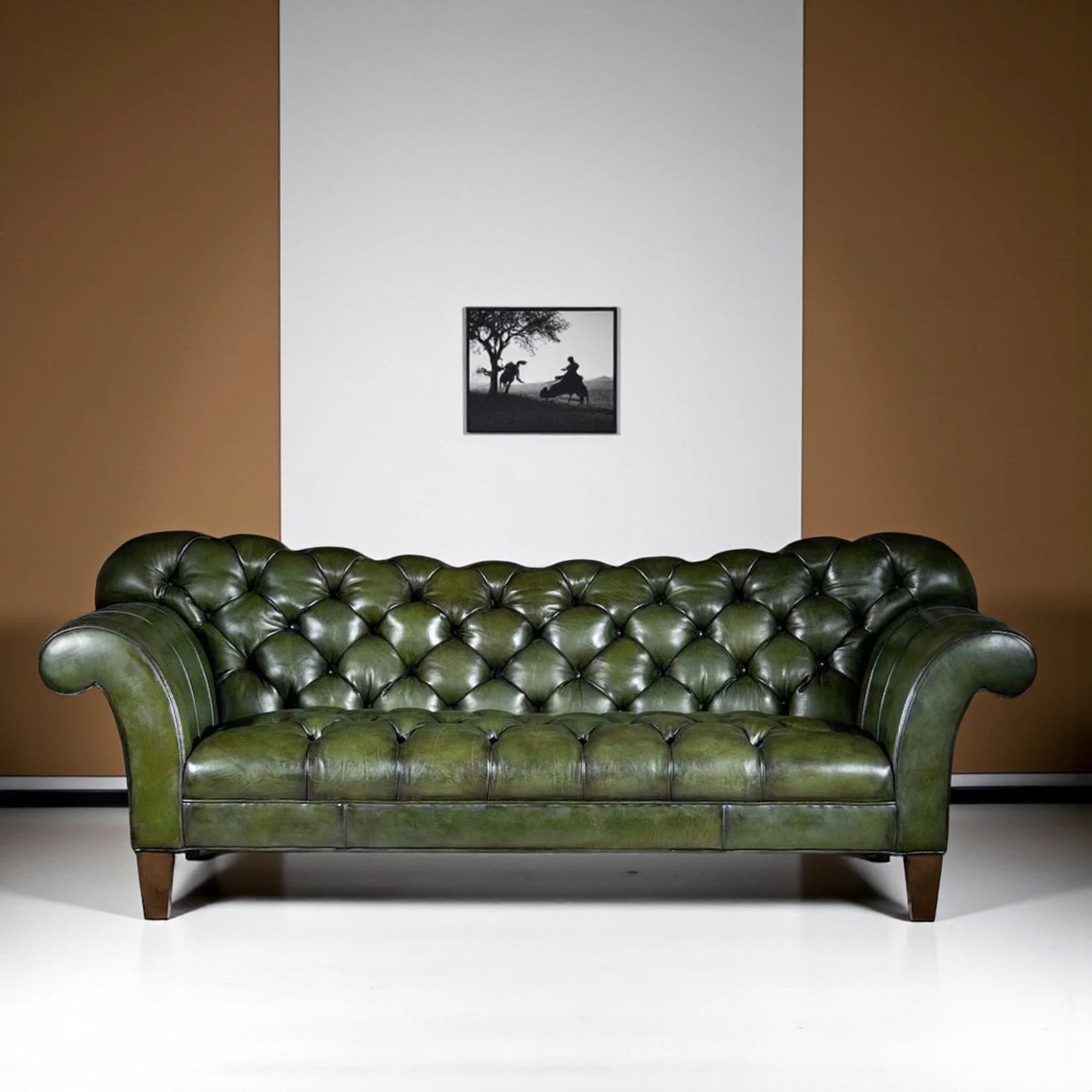 The Wexford Chesterfield Three Seater Sofa | Green | Genuine Leather