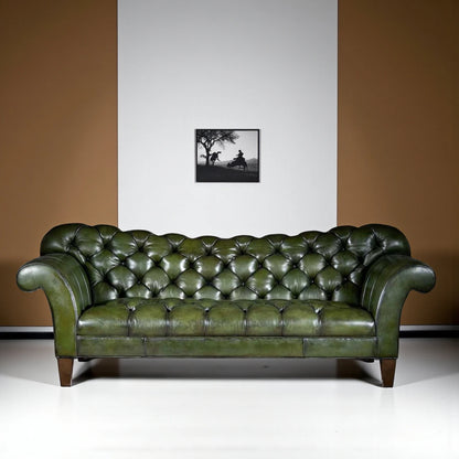 The Wexford Chesterfield Three Seater Sofa | Green | Genuine Leather