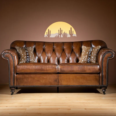 The Lincoln Chesterfield Three Seater Sofa | Caramel Brown