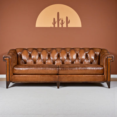 The Statesman Chesterfield Three Seater Sofa | Genuine Leather
