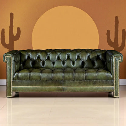 The Huntsman Chesterfield Three Seater Sofa | Green