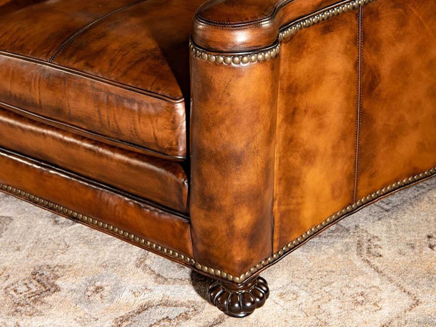 Langford Luxe Three Seater Sofa | Caramel Brown | Genuine Leather