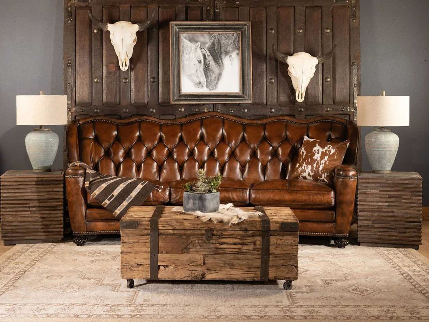 Langford Luxe Three Seater Sofa | Caramel Brown | Genuine Leather