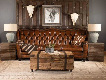 Langford Luxe Three Seater Sofa | Caramel Brown | Genuine Leather