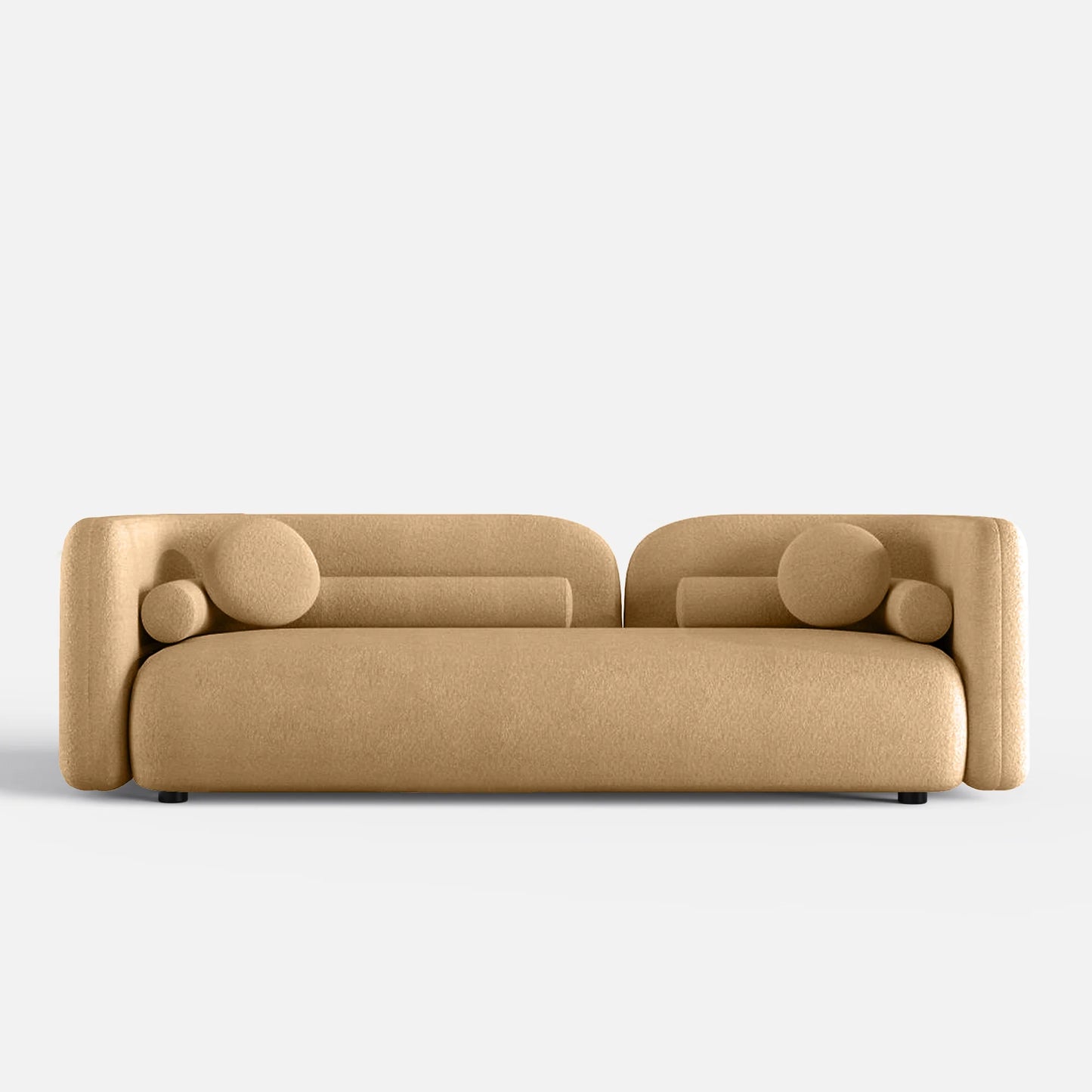 Emilia Three Seater Modern Sofa | Brown Boucle Fabric
