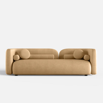 Emilia Three Seater Modern Sofa | Brown Boucle Fabric