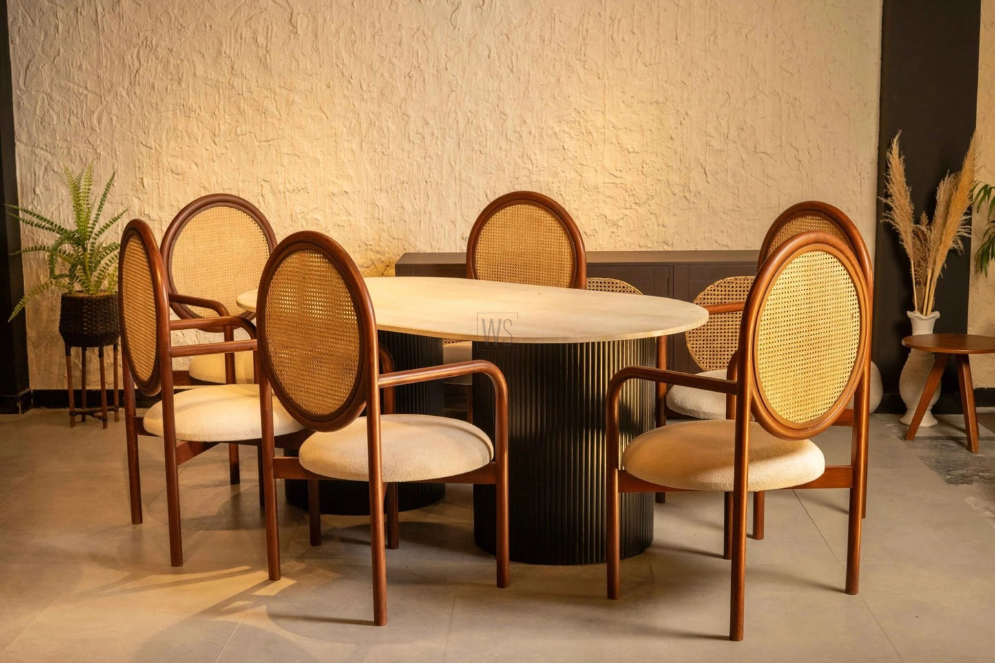 Elmora Marble Top Dining Set | 6 Seater