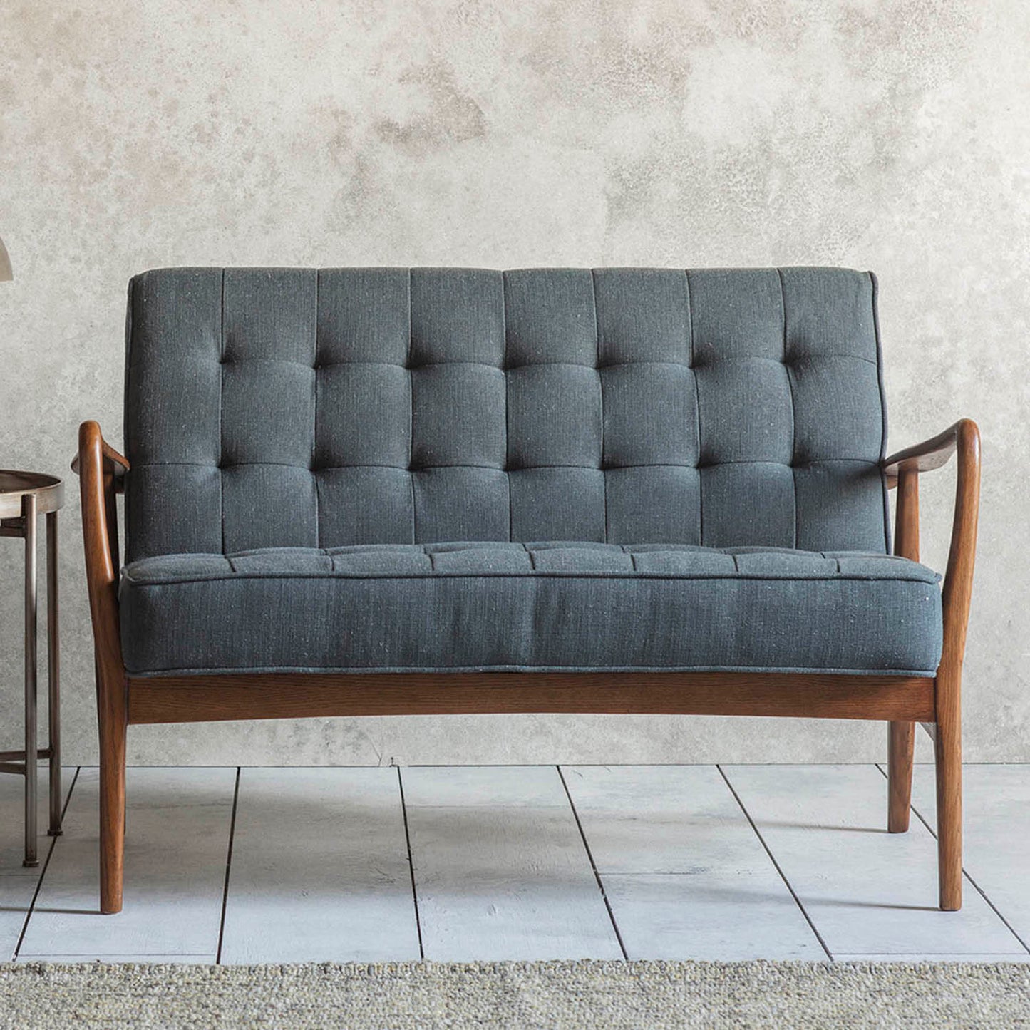 Monica 2 Seater Sofa | Oak Wood | Fabric