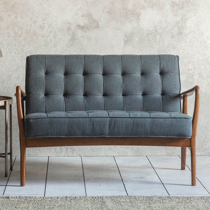 Monica 2 Seater Sofa | Oak Wood | Fabric