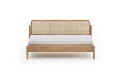 The Selene Rattan Cage Platform Bed | Mango Wood