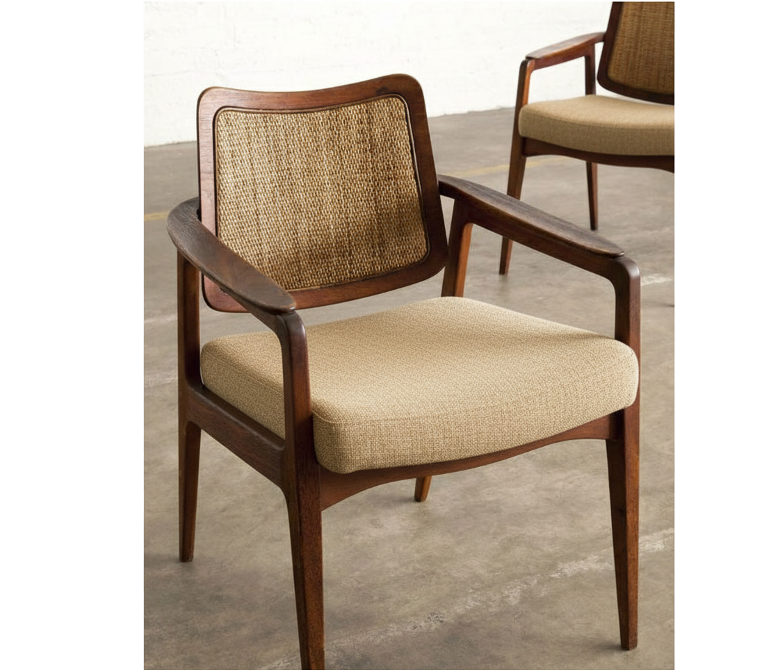 The Kai Teak & Cane Arm chair | Premium Teak Wood