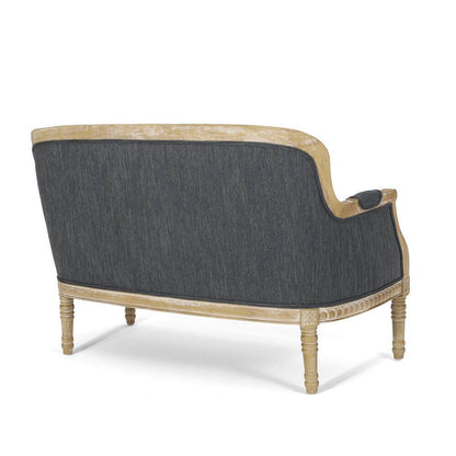The Oxford Beaumont Beige White 2 Seater Loveseat Sofa | Teak Wood
