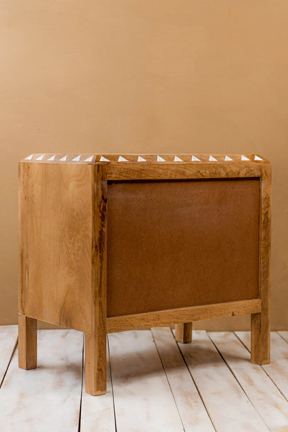 Fulwari Bedside Table Hand carved And Painted Solid Mango Wood Traditional Art #2