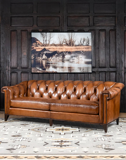 The Statesman Chesterfield Three Seater Sofa | Genuine Leather