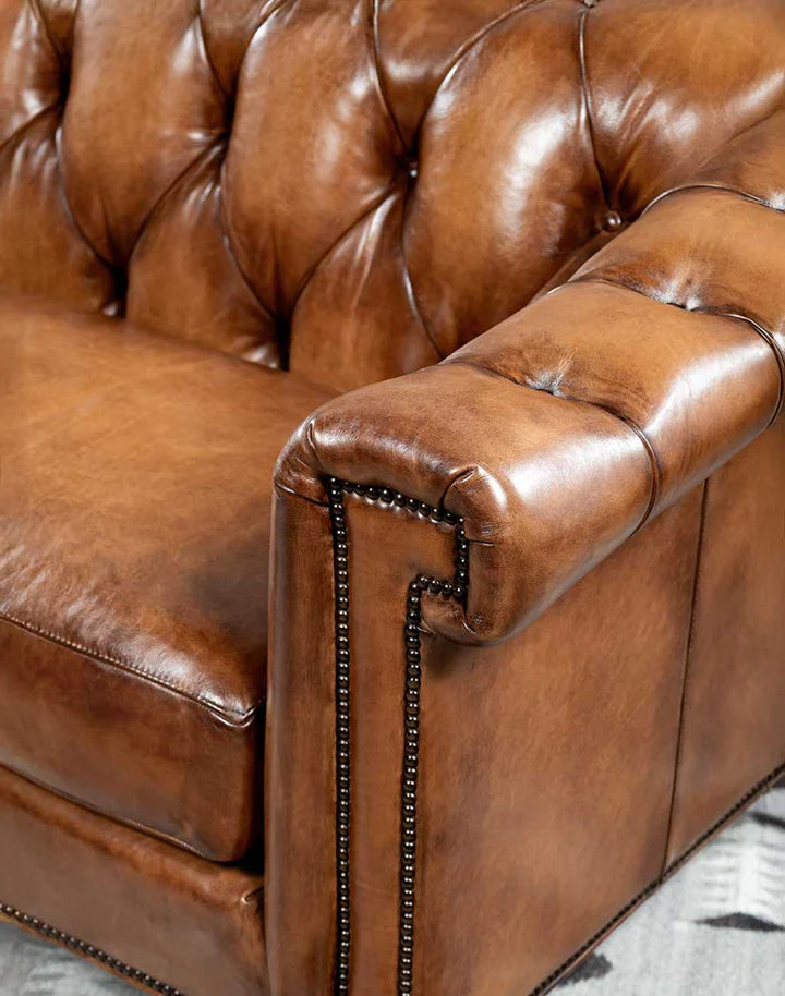 The Statesman Chesterfield Three Seater Sofa | Genuine Leather