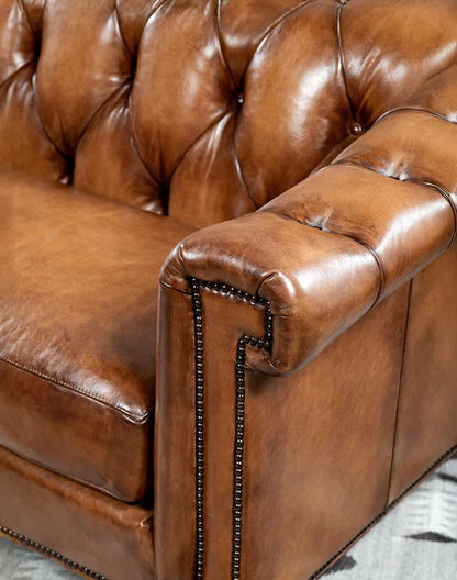 The Statesman Chesterfield Three Seater Sofa | Genuine Leather