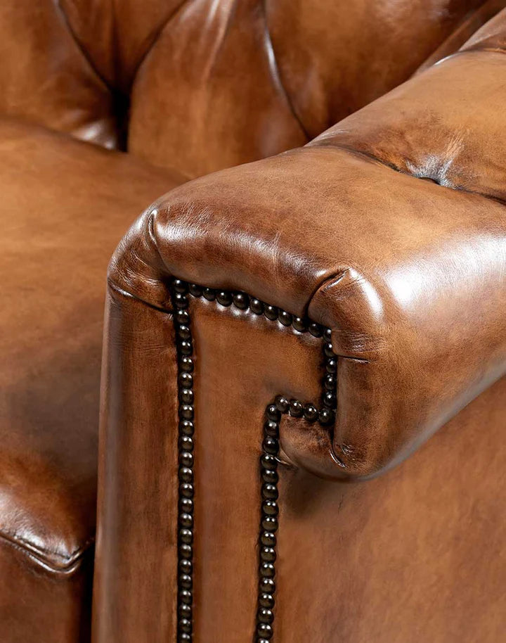 The Statesman Chesterfield Three Seater Sofa | Genuine Leather