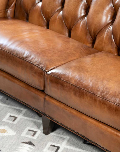 The Statesman Chesterfield Three Seater Sofa | Genuine Leather
