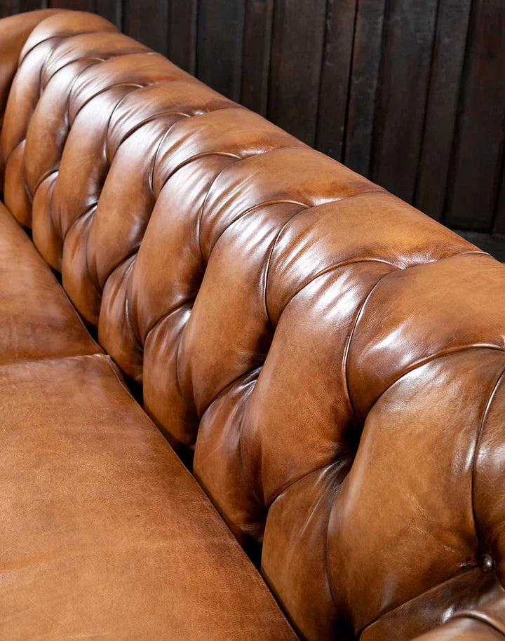 The Statesman Chesterfield Three Seater Sofa | Genuine Leather