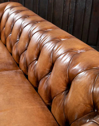 The Statesman Chesterfield Three Seater Sofa | Genuine Leather