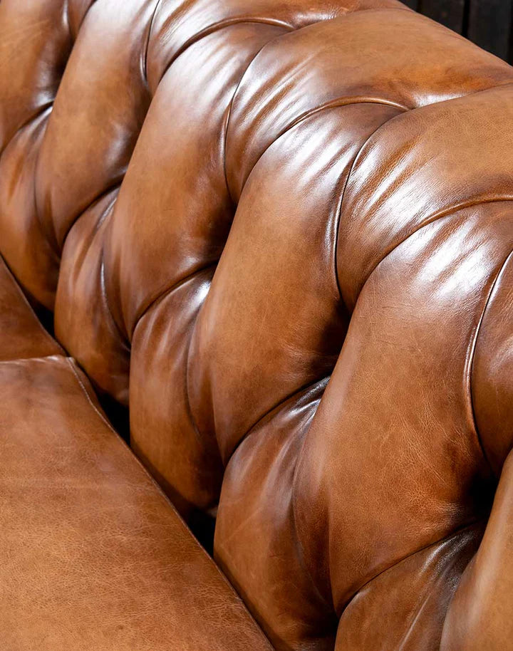 The Statesman Chesterfield Three Seater Sofa | Genuine Leather