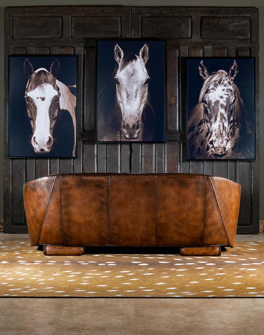 The Chronicler Chesterfield Three Seater Sofa | Caramel Brown