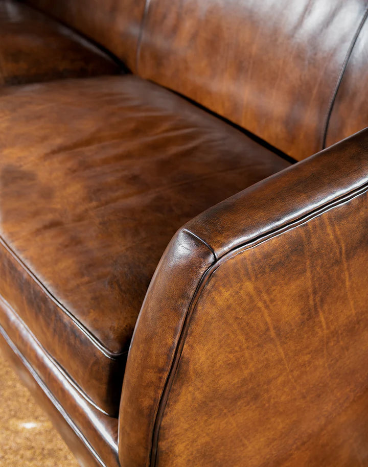 The Chronicler Chesterfield Three Seater Sofa | Caramel Brown