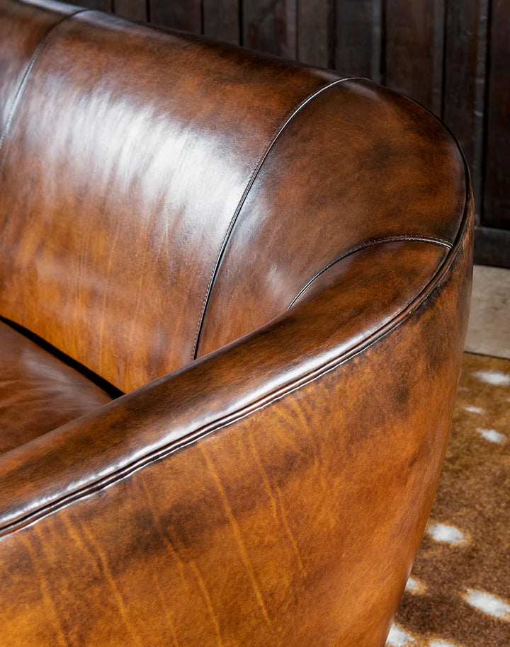 The Chronicler Chesterfield Three Seater Sofa | Caramel Brown