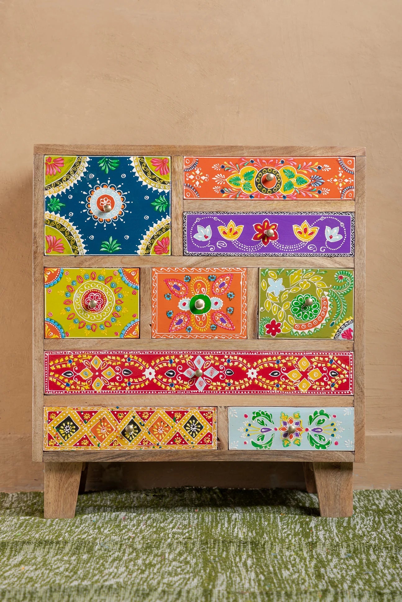 Fulwari Cabinet Handcrafted And Painted Solid Mango Wood #3