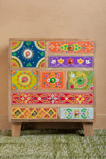 Fulwari Cabinet Handcrafted And Painted Solid Mango Wood #3