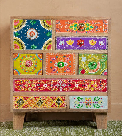Fulwari Cabinet Handcrafted And Painted Solid Mango Wood #3