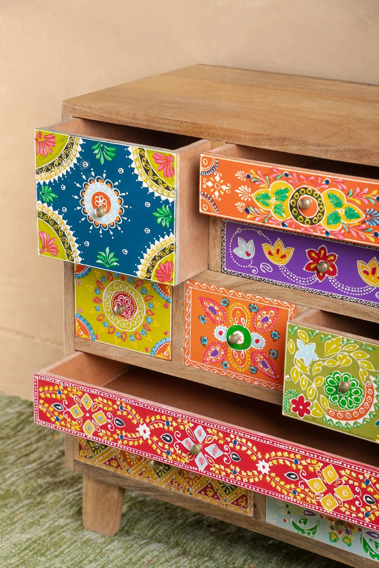 Fulwari Cabinet Handcrafted And Painted Solid Mango Wood #3