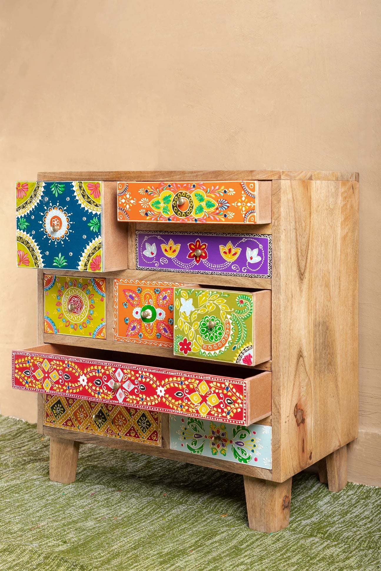 Fulwari Cabinet Handcrafted And Painted Solid Mango Wood #3