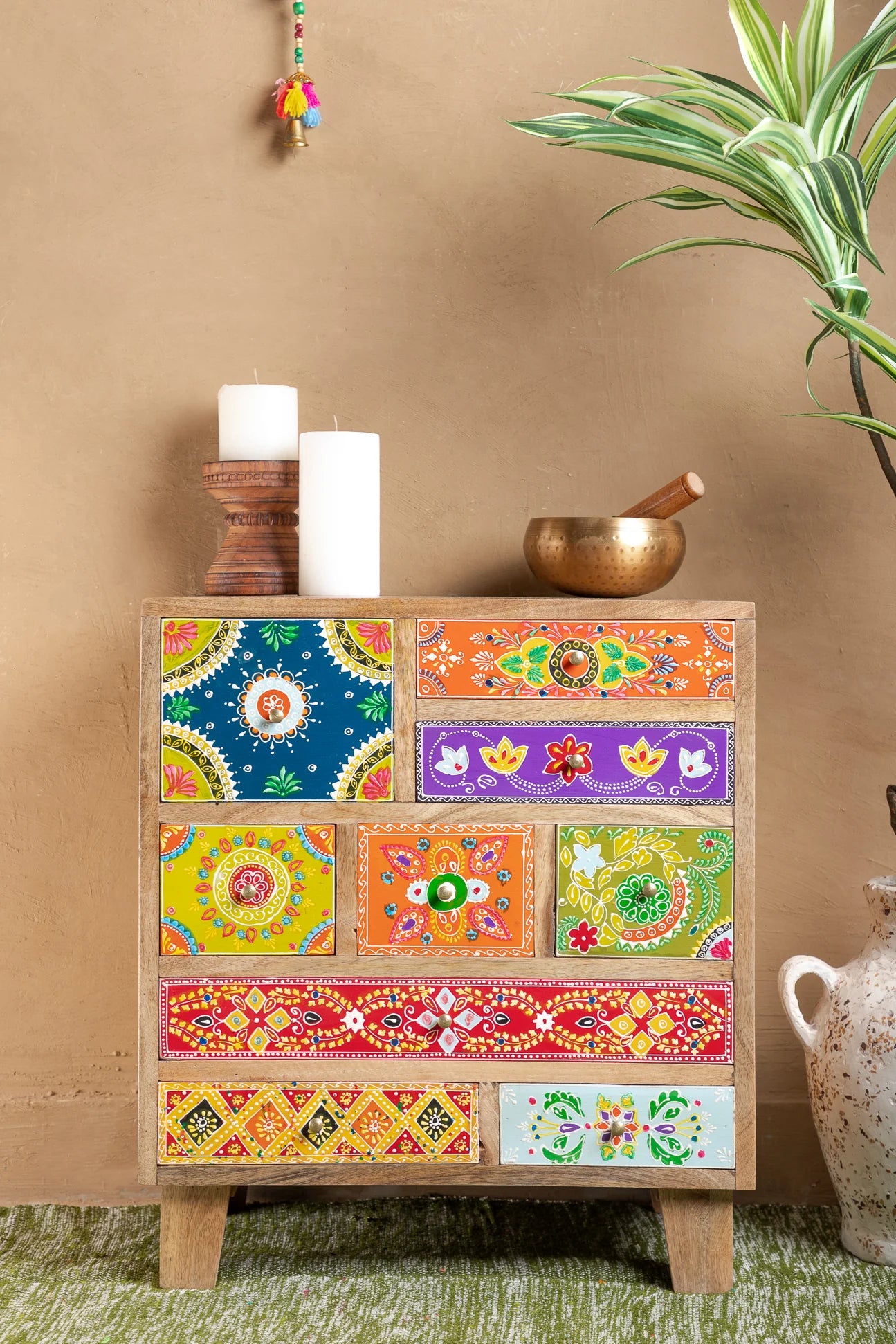 Fulwari Cabinet Handcrafted And Painted Solid Mango Wood #3