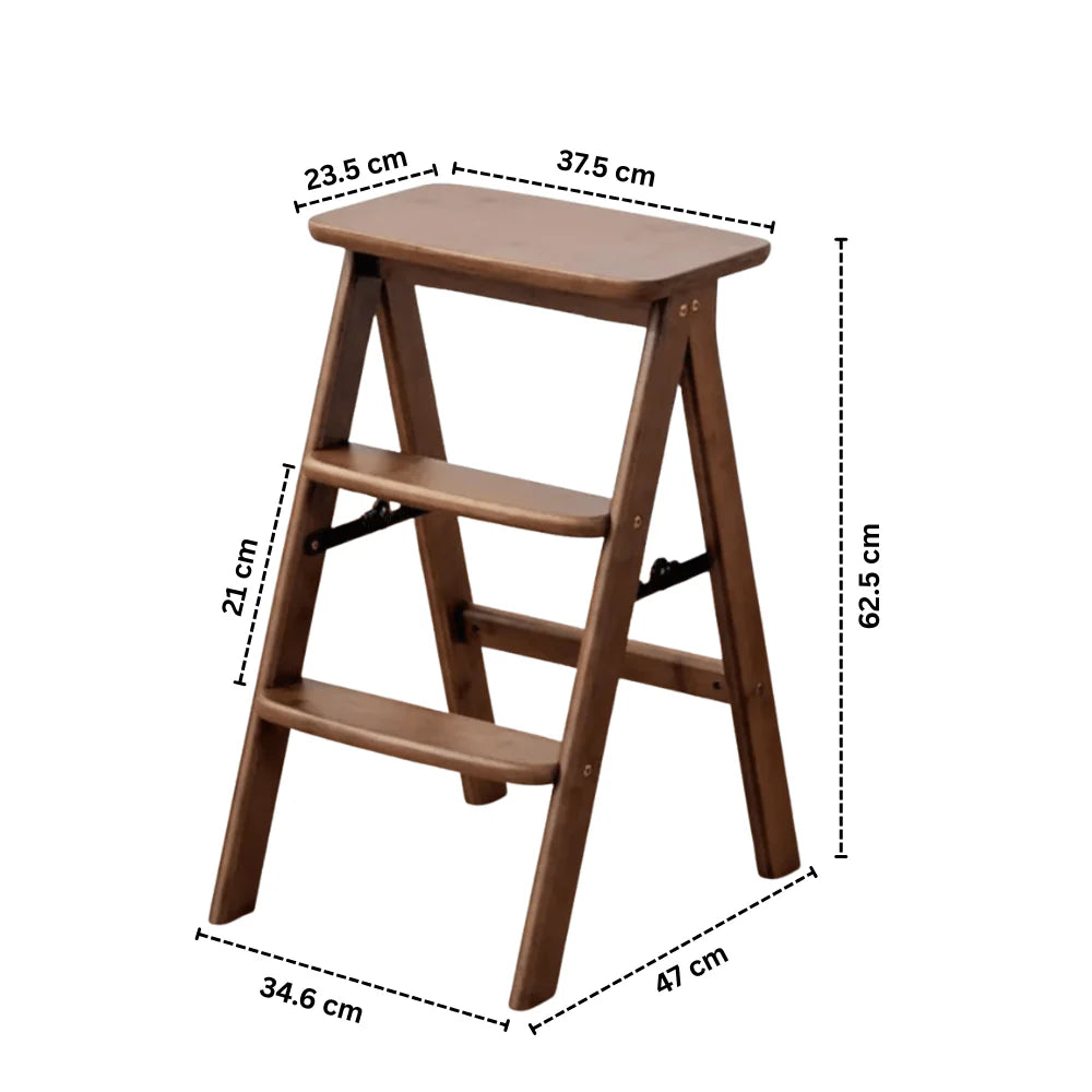 Multipurpose Foldable Ladder Stool | Acacia Wood