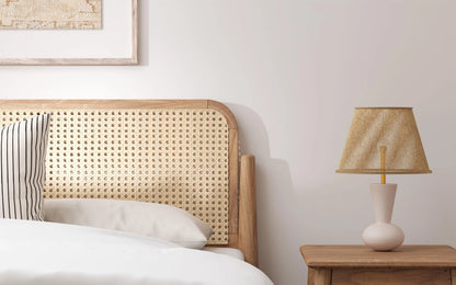 The Selene Rattan Cage Platform Bed | Mango Wood