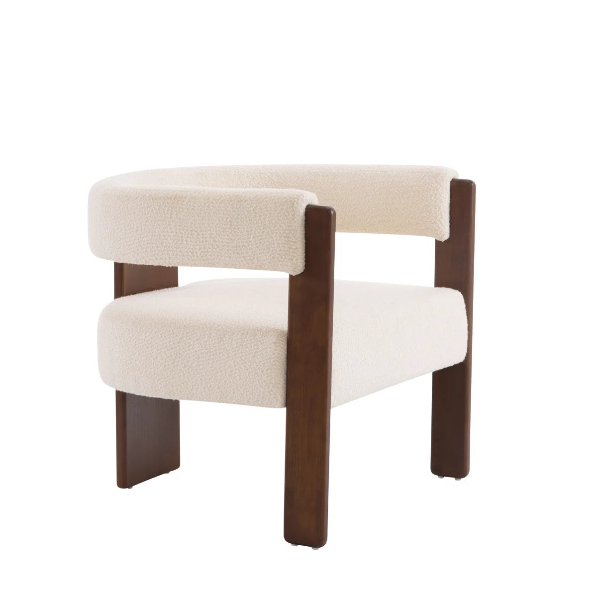 Vellum Modern Upholstered Accent Chair | Teak Wood